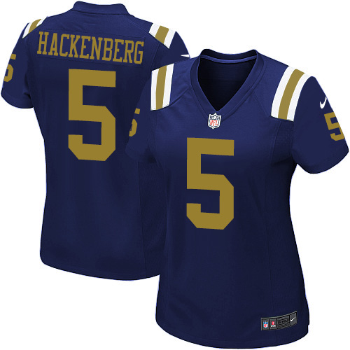 Women's Game Christian Hackenberg Nike Jersey Navy Blue Alternate - #5 NFL New York Jets